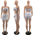 Summer New Blue Printed Strap Two-piece Set NSYC64678