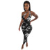 new summer one-piece beveled ink print jumpsuit NSYC64681