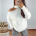 new solid color hanging neck strapless irregular long-sleeved sweater NSYX64689