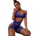 comfortable soft lace see-through mesh three-piece set NSYX64693
