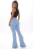 High-Waist All-Match Slim Stretch Flared Jeans NSSF64726