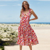 Spring and summer new fashion waist slimming floral sleeveless dress NSSUO64840