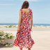 Spring and summer new fashion waist slimming floral sleeveless dress NSSUO64840