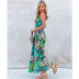 Floral Print Tie-Dye Ruffled Sling Dress NSJIM64817