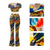 print short-sleeved flared trousers set NSNK64916