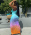 new gradient positioning printing sleeveless dress NSNK64946