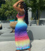 gradient positioning printing sleeveless dress NSNK64951