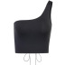 oblique shoulder back strap short sexy halter tight-fitting bottoming vest NSFLY65025