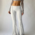 Solid Color Low Waist Sexy Casual Bell Bottom Pants NSRUI60345