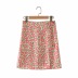 lace-up halter halter top & high-waist four-leaf clover printed skirt set NSAC60355