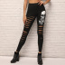 hot sale fashion print ripped tight leggings NSHEQ60367