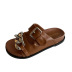 Belt buckle chain thick-soled sandals  NSHU60379