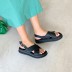 Fashion summer new student flat-bottomed thick-soled cross Roman shoes NSHU60391