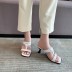 new summer fashion high heels one-word slippers NSHU60397