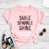 color matching English letter printing T-shirt NSYIC60474