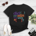 high-definition colorful English short sentence printed T-shirt NSYIC60475