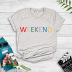 colorful simple text printing T-shirts NSYIC60477