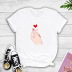 HD large size finger heart print T-shirt NSYIC60479