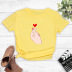 HD large size finger heart print T-shirt NSYIC60479