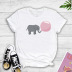 short-sleeved cute balloon baby elephant print T-shirt NSYIC60480