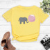 short-sleeved cute balloon baby elephant print T-shirt NSYIC60480