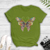 colorful gorgeous art flower butterfly print T-shirt NSYIC60482