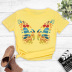 large size color butterfly printing T-shirt NSYIC60486