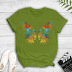 large size color butterfly printing T-shirt NSYIC60486