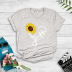 student street sunflower letter printed T-shirt NSYIC60489