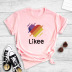 camiseta con estampado de texto de amor colorido creativo NSYIC60497