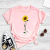 creative sunflower English printing T-shirt NSYIC60500