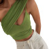 green sling type tight-fitting diagonal sling top NSYLF65040