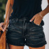 high elastic black high waist denim shorts NSYB65093