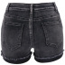 high elastic black high waist denim shorts NSYB65093