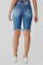 trend high-elastic ripped denim shorts NSYB65111
