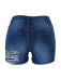 Fashion Solid Color Hole Denim Shorts NSYB65142