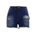 Fashion Solid Color Hole Denim Shorts NSYB65142