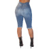 High Elastic Ripped Frayed Denim Short Pants NSYB65150