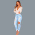 High Waist Ripped Slim Casual Jeans NSYB65153