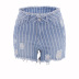 fashion strips hip-lifting denim shorts NSYB65154