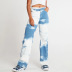 fashion white dyed blue slim long pen holder jeans NSYB65157