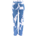 fashion white dyed blue slim long pen holder jeans NSYB65157