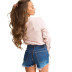 sexy butt zipper hair light blue denim shorts NSYB65163