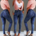 jeans ajustados con cinturón con flecos en la cintura NSYB65173