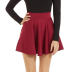 High Waist Pleated Solid Color Mini Skirt NSXIA65324