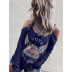 Spring and Autumn Printed Strapless Long Sleeve Fashion T-shirt NSXIA65302