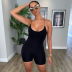 new solid color stretch hip-lifting sports fitness jumpsuit NSJYF60722