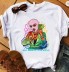 round neck breathable character print bottoming T-shirt  NSATE60732