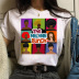 Modern Girl Print Fire Short Sleeve T-shirt  NSATE60858