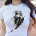 fashion graffiti eagle print short-sleeved t-shirt  NSATE60891